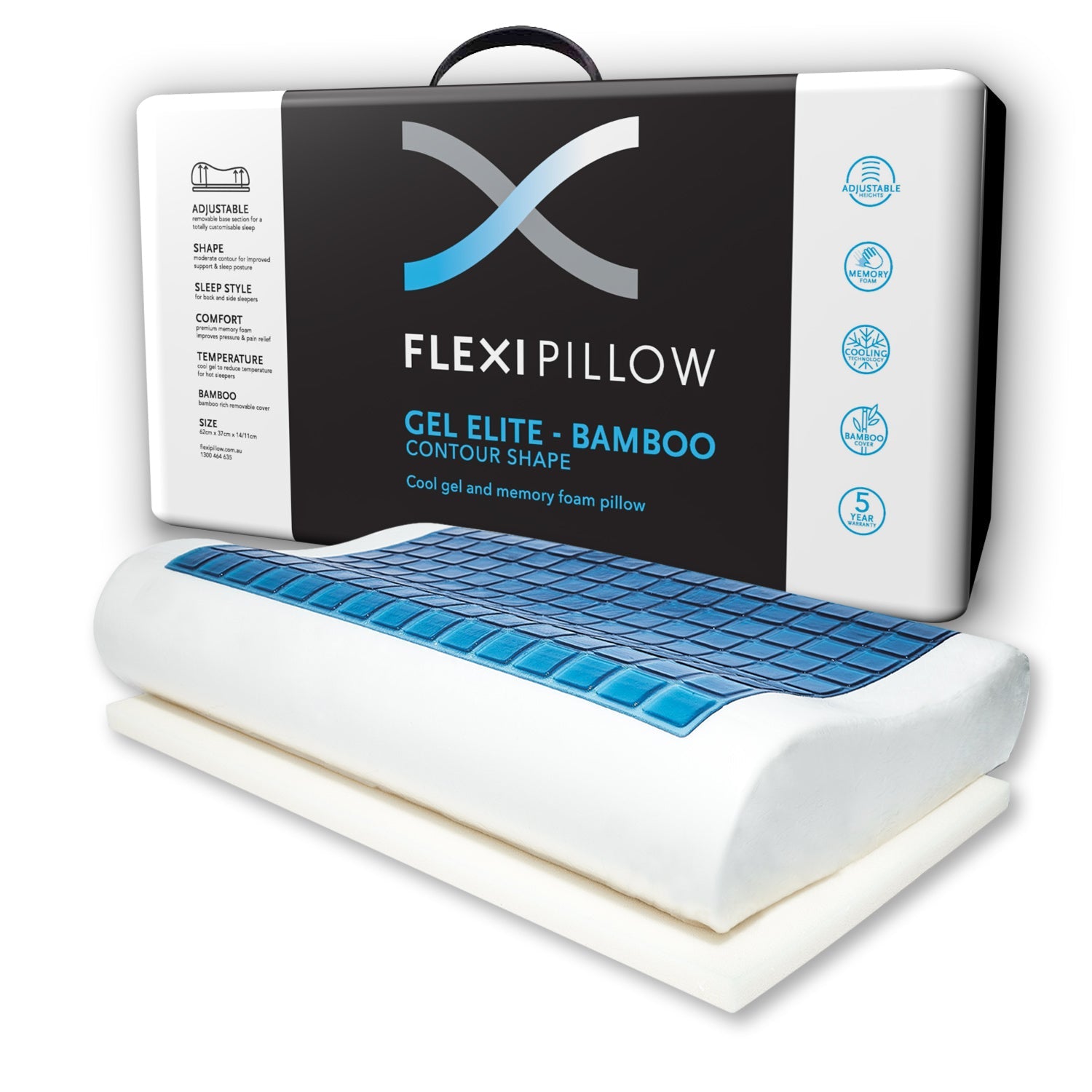 Flexi Pillow - Gel Contour With Bamboo - Mattress & Pillow SciencePillows