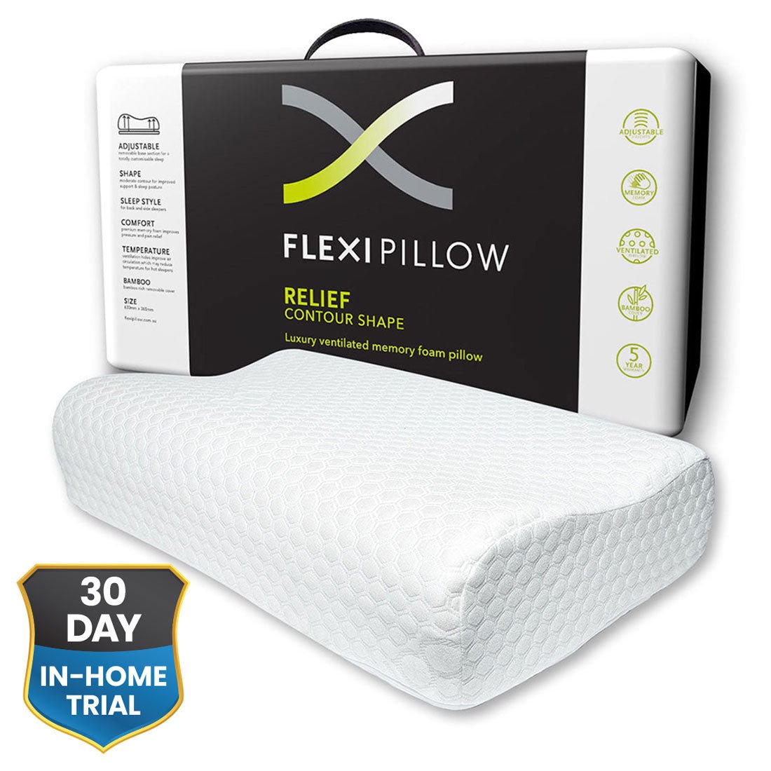 Flexi Pillow - Relief Contour with Bamboo - Mattress & Pillow SciencePillows