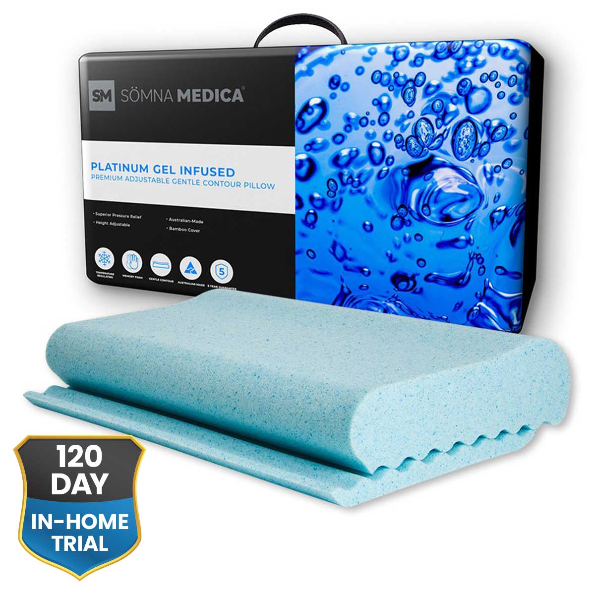 Somna Medica Gel Infused Gentle Contour Adjustable Pillow - Mattress & Pillow SciencePillows