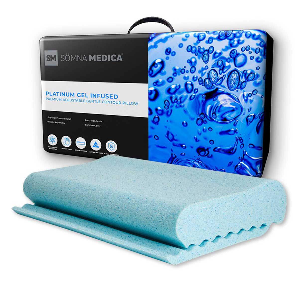 Somna Medica Gel Infused Gentle Contour Adjustable Pillow - Mattress & Pillow SciencePillows