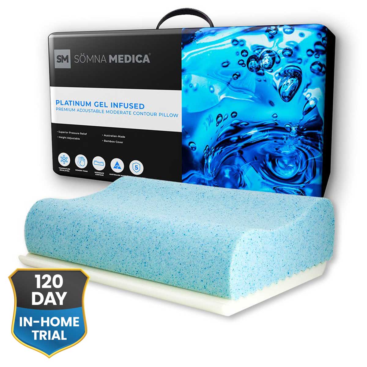 Somna Medica Gel Infused Moderate Contour Adjustable Pillow - Mattress & Pillow SciencePillows